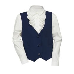 School blue vest with a belt for body shaping for girls