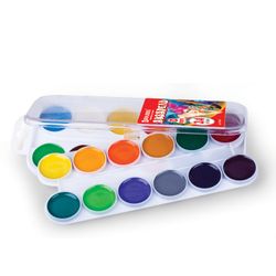 Watercolor BRAUBERG "MAGIC COLORS" 24 colors, honey, round cuvettes, plastic pencil case