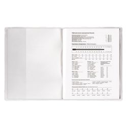 PVC cover for notebook and diary PYTHAGORAS, transparent, dense, 100 µm, 210х350 mm