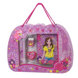 BRAUBERG / Notebook "Fashionista" SMALL FORMAT 56 sheets A6, 110x150 mm, hardcover, line, lock, sharpener, ruler, eraser, pencil, gift wrapping