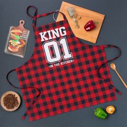 Этель / Ethel / Apron for men "King of the kitchen" 77x75 cm, 100% cotton