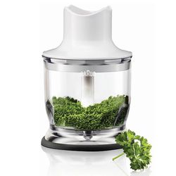 BRAUN / Hand blender MQ525 OMELETTE, 600 W, 2 speeds, chopper, whisk, glass, steel, gray