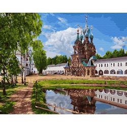 ВанГогВоМне / VanGogVoMne / Paint by number "Spring in the Monastery" 40x50 cm