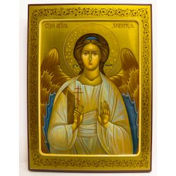 Icon with different faces of saints