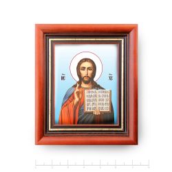 Ростовская финифть / Icon "Image of the Savior" wooden frame