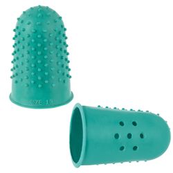 Doigts en caoutchouc avec trous, SET 10 pcs., Diamètre 20 mm, vert, STAFF "EVERYDAY"