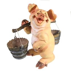 Ремеко / Decorative figure "Pig with a rocker" (without spots), L22W19H34