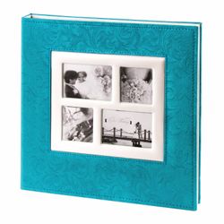 BRAUBERG wedding photo album, 20 magnetic sheets 30х32 cm, textured leather, blue