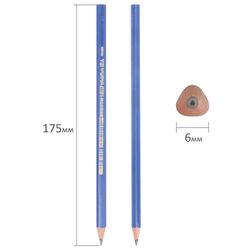 Карандаш чернографитный BIC, 1 шт., "Evolution Triangle", HB, трехгранный, без резинки, корпус синий, заточенный