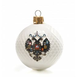 Фарфоровая мануфактура / Christmas tree toy "Ball - coat of arms of Russia 1883"