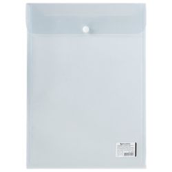 Reliure enveloppe bouton BRAUBERG, vertical, A4, jusqu'à 100 feuilles, transparent, 0,15 mm