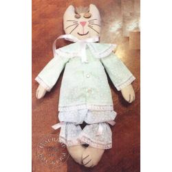 Елецкие кружева / Yelets lace / Textile toy "Cat in pajamas"