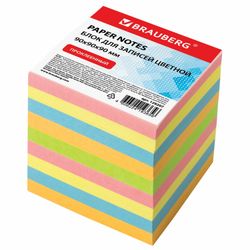 BRAUBERG / Glued note block, cube 9x9x9 cm, color