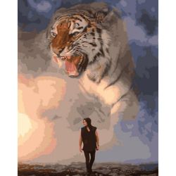Опт-картина / Tranh theo số 40x50 Chàng và hổ