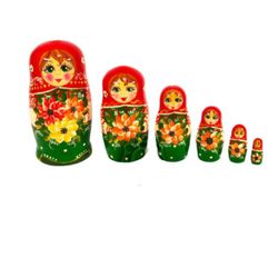 Семеновская роспись / Russian woman - booklet matryoshka, 6 dolls - booklet No. 18