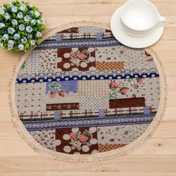 Этель / Napkin Patchwork with fringe d40 ± 2 cm / 6 pieces