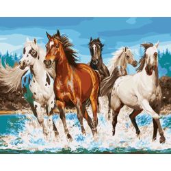Опт-картина / Peinture par numéros 40x50 Galop sur l'eau