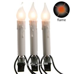 Kaemingk / Garland Reflowed Candles 30 frosted lamps on clips 12 m, green PVC, IP20