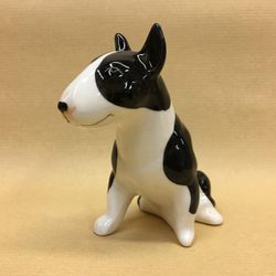 Porcelain figurine "bull Terrier" color black & white