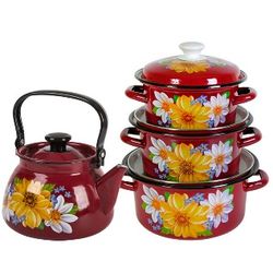 Cookware set "Dahlias-1" for cooking
