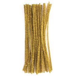Fio chenille para criatividade "Brilhante", ouro, 30 unid., 0,6x30 cm, ILHA DOS TESOUROS