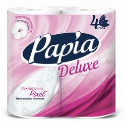 PAPIA / Toilet paper DELUXE white, 4-ply (4x16 m), solder 4 pcs.
