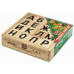 Cubes-alphabet - 16 parts in wooden box for children from 2 years