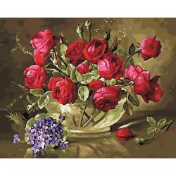 Опт-картина / Painting by numbers 40x50 Scarlet roses