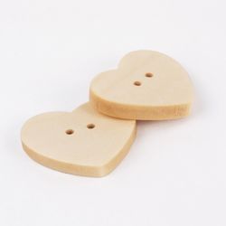 Botões decorativos "Coração", madeira, 22x20 mm, 18 unid., ILHA DE TESOUROS