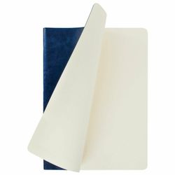 BRAUBERG / Тетрадь 60 л. в клетку обложка гладкий кожзам, сшивка, B5 (179х250мм), ТЕМНО-СИНИЙ, VIVA / 2 шт.