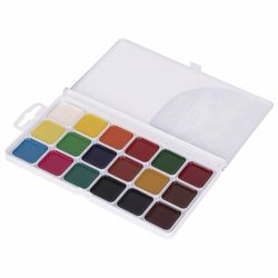 Watercolor BRAUBERG "ACADEMY" 18 flowers, honey, square cuvettes, plastic pencil case