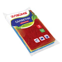 ЛАЙМА / Abrasive wipes, 13x9x0.5 cm, set of 3 pcs., For removing stubborn dirt