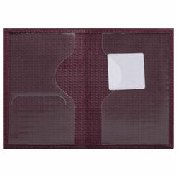 Passport cover genuine leather braid, "PASSPORT", Burgundy, BRAUBERG