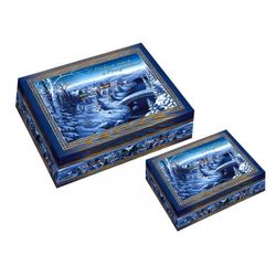 Yılbaşı hediyesi Kutusu "Kış manzarası" + bir dizi tatlı 450g.