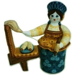 Ковровская глиняная игрушка / Statuette "The Young Lady Spinner"