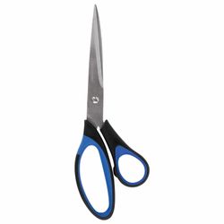 Tijeras BRAUBERG "Office-Expert", 216 mm, inserciones de goma, azul-negro, afilado de 3 caras, blister