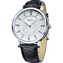 SOKOLOV / Russische Silberarmbanduhr Enigma 103.30.00.000.01.01.2