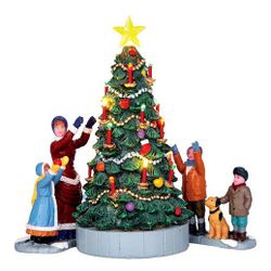 Masa kompozisyonu 'Avludaki Noel ağacı', 12,5 cm, hafif, LEMAX
