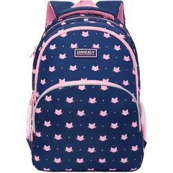 GRIZZLY / GRIZZLY school backpack, anatomical back, for girls, pink-blue, 40x27x20 cm