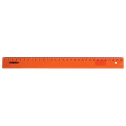 Ruler plastic 30 cm, PYTHAGORAS, transparent, neon, assorted