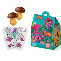 Конфитрейд / "TROLLS" (Mushrooms) Cookies decorated with chocolate glaze with a surprise 1kor * 8bl * 4pcs 42gr.