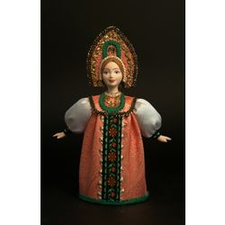 Потешный промысел / Porcelain souvenir doll "Girl in Russian costume"