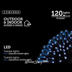 Kaemingk / LED garland Volumetric 120 blue LED lamps 9 m, black PVC, controller, IP44