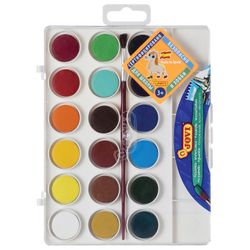 Watercolor JOVI (Spain), 18 colours with brush, plastic box, Euro slot