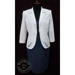 Елецкие кружева / Yelets lace / Jacket for women, linen with embroidery