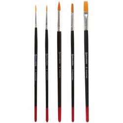BRAUBERG brushes, set of 5 PCs (synthetic round No. 1, 2, 5, flat No. 5, 8), blister