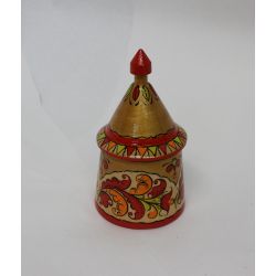 Беломорские узоры / The box is wooden "Tower" gold color paintings-painted 13cm