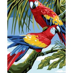 Опт-картина / Painting by numbers 20x30 Parrots