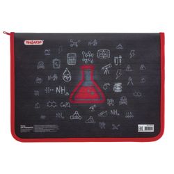 Cặp đựng vở PIFAGOR, A4, 1 ngăn, nhựa, có khóa kéo xung quanh, dòng chữ "Chemistry"
