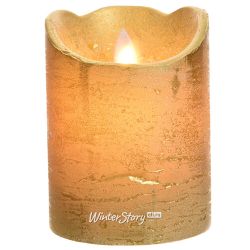 Kaemingk / LED candle Living Flame 10 cm gold wax battery operated, timer